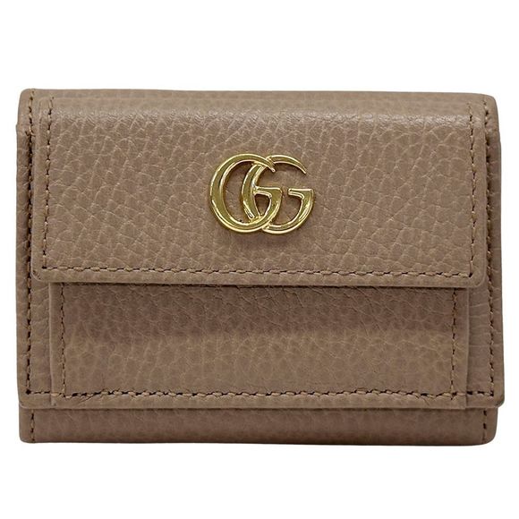 Gucci Wallet Ladies Brand Petit Marmont GG Marmont Trifold Wallet Leather - Picture 1 of 12